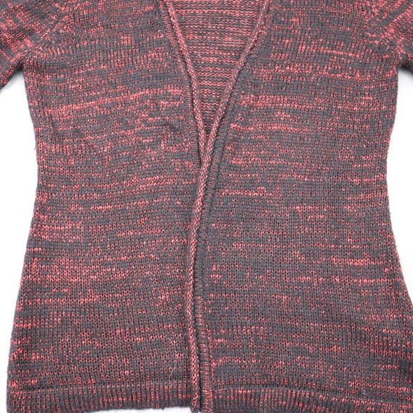 Narciso Rodriguez Sweater Womens L Red Rose Combo Cardigan Open Front Knit - Picture 8 of 15